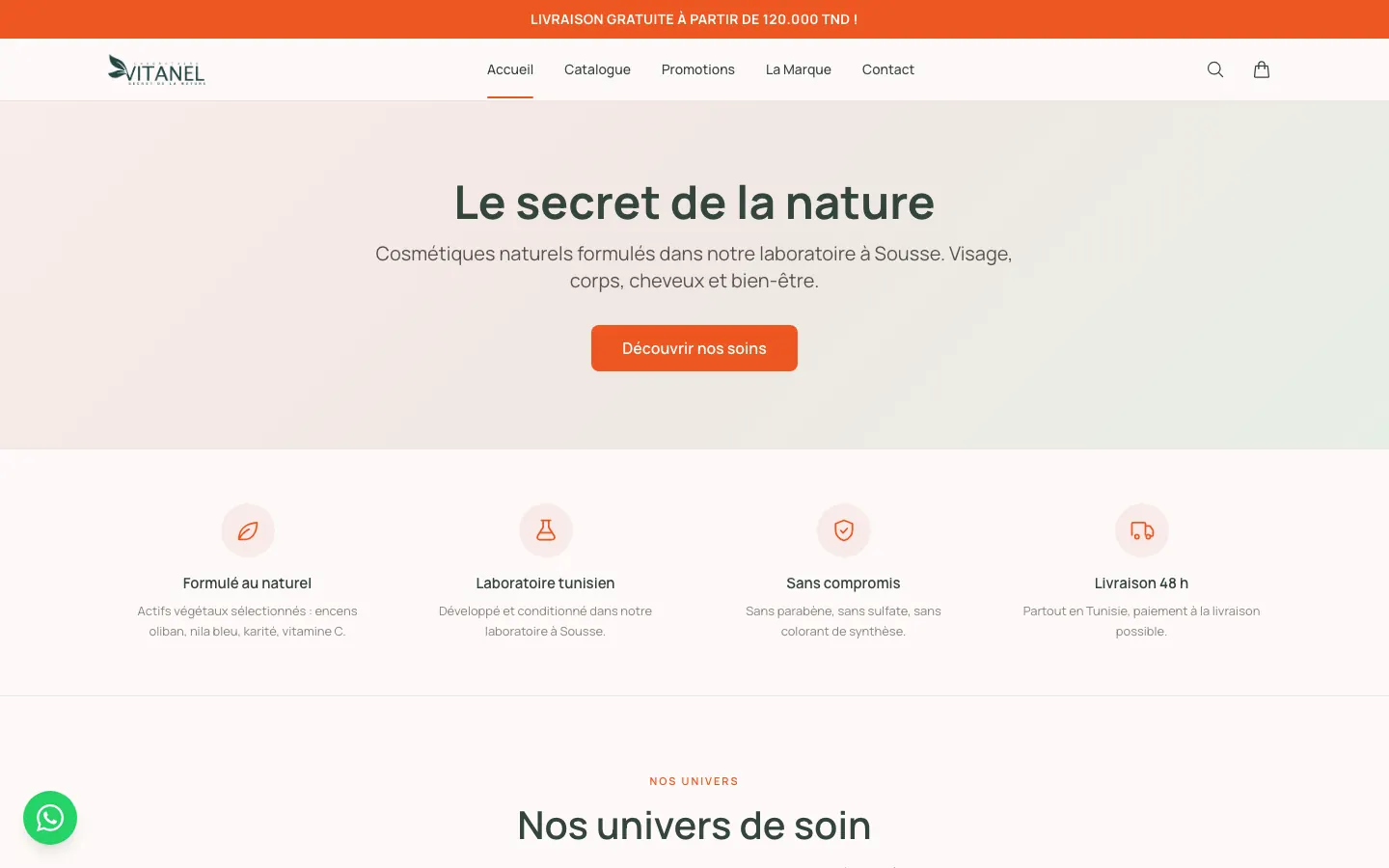 Boutique Laboratoire Vitanel réalisée avec Sellio